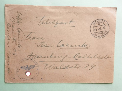 Reich field post letter - dt.,