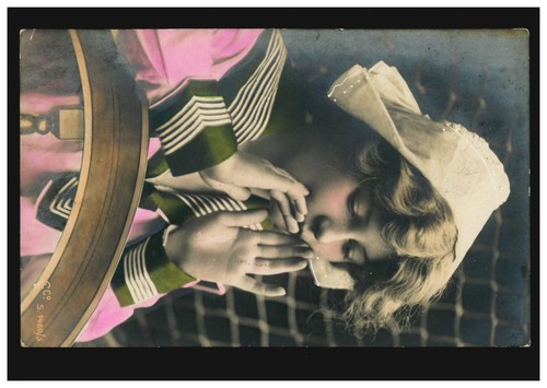 Fashion postcard woman - , in
